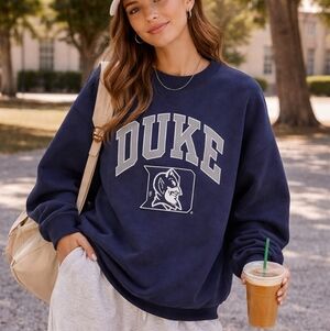 Vintage 90s Duke Blue Devils Russell Athletic Crewneck Sweatshirt XL Navy NCAA